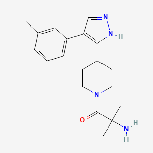 molecular formula C19H26N4O B5268838 (1,1-dimethyl-2-{4-[4-(3-methylphenyl)-1H-pyrazol-5-yl]piperidin-1-yl}-2-oxoethyl)amine 