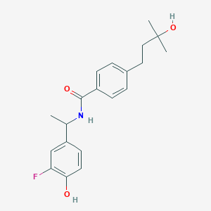 molecular formula C20H24FNO3 B5269053 N-[1-(3-fluoro-4-hydroxyphenyl)ethyl]-4-(3-hydroxy-3-methylbutyl)benzamide 