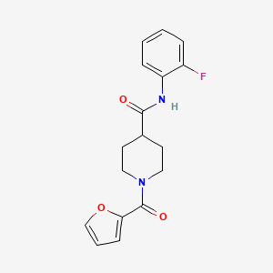 molecular formula C17H17FN2O3 B5269790 N-(2-fluorophenyl)-1-(furan-2-carbonyl)piperidine-4-carboxamide 