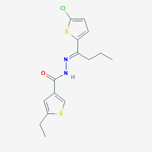molecular formula C15H17ClN2OS2 B5270330 N'-[1-(5-chloro-2-thienyl)butylidene]-5-ethyl-3-thiophenecarbohydrazide 