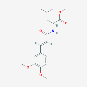 molecular formula C18H25NO5 B5270380 methyl N-[(2E)-3-(3,4-dimethoxyphenyl)prop-2-enoyl]leucinate 