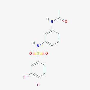 molecular formula C14H12F2N2O3S B5270539 N-(3-{[(3,4-difluorophenyl)sulfonyl]amino}phenyl)acetamide 