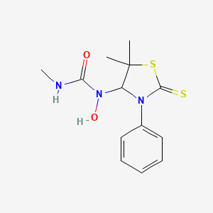molecular formula C13H17N3O2S2 B5270577 N-(5,5-dimethyl-3-phenyl-2-thioxo-1,3-thiazolidin-4-yl)-N-hydroxy-N'-methylurea 