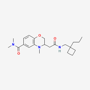 molecular formula C22H33N3O3 B5270656 N,N,4-trimethyl-3-(2-oxo-2-{[(1-propylcyclobutyl)methyl]amino}ethyl)-3,4-dihydro-2H-1,4-benzoxazine-6-carboxamide 