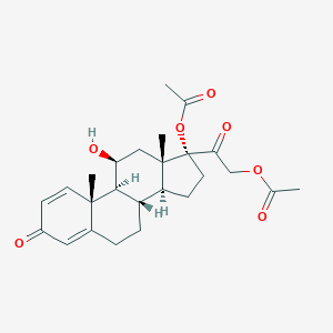 molecular formula C25H32O7 B052707 孕-1,4-二烯-3,20-二酮，17,21-双(乙酰氧基)-11-羟基-，(11β)- CAS No. 17652-24-3