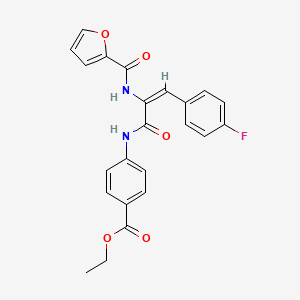 molecular formula C23H19FN2O5 B5270827 ethyl 4-[[(E)-3-(4-fluorophenyl)-2-(furan-2-carbonylamino)prop-2-enoyl]amino]benzoate 