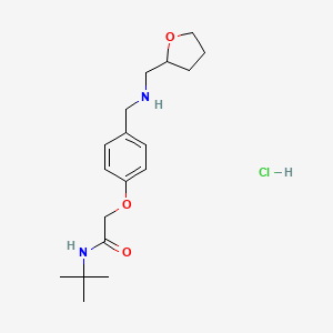 molecular formula C18H29ClN2O3 B5270910 N-tert-butyl-2-[4-[(oxolan-2-ylmethylamino)methyl]phenoxy]acetamide;hydrochloride 