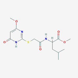 molecular formula C14H21N3O5S B5271064 METHYL 2-{2-[(4-METHOXY-6-OXO-1,6-DIHYDROPYRIMIDIN-2-YL)SULFANYL]ACETAMIDO}-4-METHYLPENTANOATE 