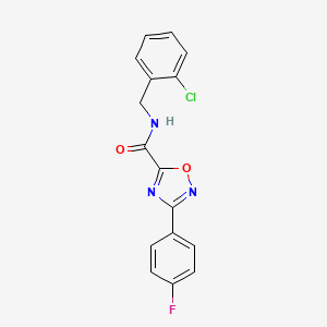 molecular formula C16H11ClFN3O2 B5271185 N-[(2-chlorophenyl)methyl]-3-(4-fluorophenyl)-1,2,4-oxadiazole-5-carboxamide 