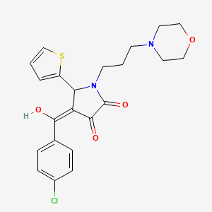 molecular formula C22H23ClN2O4S B5271318 4-(4-chlorobenzoyl)-3-hydroxy-1-[3-(morpholin-4-yl)propyl]-5-(thiophen-2-yl)-2,5-dihydro-1H-pyrrol-2-one 