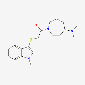 molecular formula C19H27N3OS B5271343 N,N-dimethyl-1-{[(1-methyl-1H-indol-3-yl)thio]acetyl}-4-azepanamine 