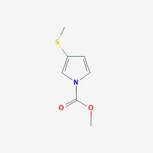 molecular formula C7H9NO2S B052714 Methyl 3-(methylthio)-1H-pyrrole-1-carboxylate CAS No. 121513-58-4