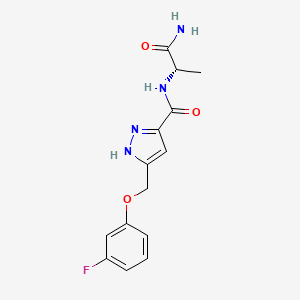 molecular formula C14H15FN4O3 B5271472 N-[(1S)-2-amino-1-methyl-2-oxoethyl]-5-[(3-fluorophenoxy)methyl]-1H-pyrazole-3-carboxamide 