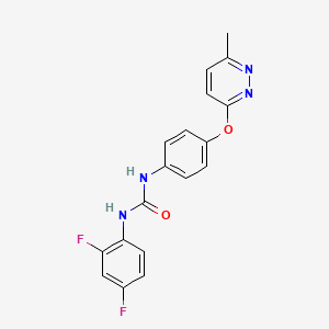 molecular formula C18H14F2N4O2 B5271657 N-(2,4-difluorophenyl)-N'-{4-[(6-methyl-3-pyridazinyl)oxy]phenyl}urea 