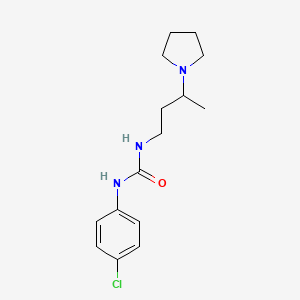 molecular formula C15H22ClN3O B5271861 N-(4-chlorophenyl)-N'-[3-(1-pyrrolidinyl)butyl]urea 