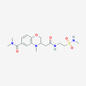 molecular formula C17H26N4O5S B5271930 N,N,4-trimethyl-3-[2-({2-[(methylamino)sulfonyl]ethyl}amino)-2-oxoethyl]-3,4-dihydro-2H-1,4-benzoxazine-6-carboxamide 