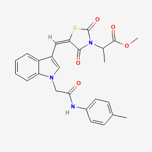 molecular formula C25H23N3O5S B5272127 methyl 2-{(5E)-5-[(1-{2-[(4-methylphenyl)amino]-2-oxoethyl}-1H-indol-3-yl)methylidene]-2,4-dioxo-1,3-thiazolidin-3-yl}propanoate 