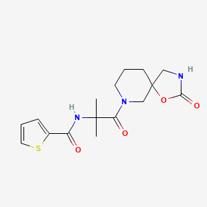 molecular formula C16H21N3O4S B5272288 N-[1,1-dimethyl-2-oxo-2-(2-oxo-1-oxa-3,7-diazaspiro[4.5]dec-7-yl)ethyl]-2-thiophenecarboxamide 