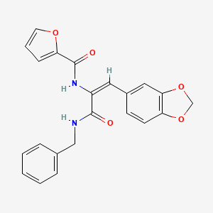 molecular formula C22H18N2O5 B5272546 N-{2-(1,3-benzodioxol-5-yl)-1-[(benzylamino)carbonyl]vinyl}-2-furamide 