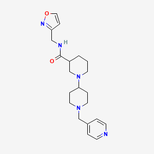 molecular formula C21H29N5O2 B5272552 N-(isoxazol-3-ylmethyl)-1'-(pyridin-4-ylmethyl)-1,4'-bipiperidine-3-carboxamide 