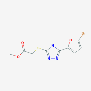 molecular formula C10H10BrN3O3S B5272618 methyl {[5-(5-bromo-2-furyl)-4-methyl-4H-1,2,4-triazol-3-yl]thio}acetate 