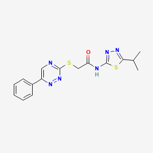 molecular formula C16H16N6OS2 B5272701 N~1~-(5-ISOPROPYL-1,3,4-THIADIAZOL-2-YL)-2-[(6-PHENYL-1,2,4-TRIAZIN-3-YL)SULFANYL]ACETAMIDE 