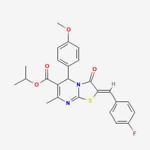 molecular formula C25H23FN2O4S B5273011 isopropyl 2-(4-fluorobenzylidene)-5-(4-methoxyphenyl)-7-methyl-3-oxo-2,3-dihydro-5H-[1,3]thiazolo[3,2-a]pyrimidine-6-carboxylate 