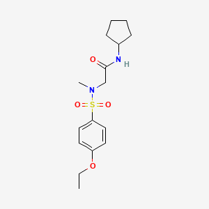 molecular formula C16H24N2O4S B5273151 N-cyclopentyl-N~2~-[(4-ethoxyphenyl)sulfonyl]-N~2~-methylglycinamide 
