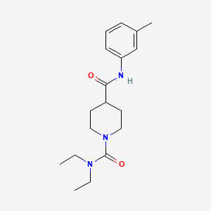 molecular formula C18H27N3O2 B5273172 N~1~,N~1~-diethyl-N~4~-(3-methylphenyl)piperidine-1,4-dicarboxamide 