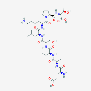 molecular formula C37H65N9O13 B052732 L-alpha-Glutamyl-L-alanyl-L-valyl-L-seryl-L-leucyl-L-lysyl-L-prolyl-L-threonine CAS No. 182683-50-7