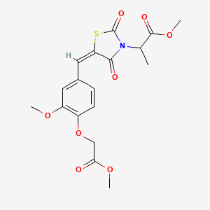 molecular formula C18H19NO8S B5273214 methyl 2-{(5E)-5-[3-methoxy-4-(2-methoxy-2-oxoethoxy)benzylidene]-2,4-dioxo-1,3-thiazolidin-3-yl}propanoate 