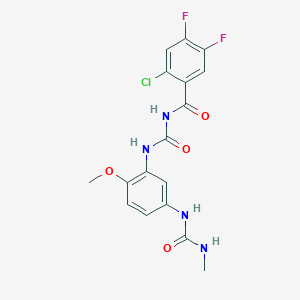 molecular formula C17H15ClF2N4O4 B052733 糖原磷酸化酶抑制剂 CAS No. 648926-15-2