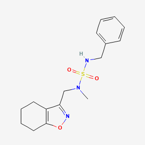 molecular formula C16H21N3O3S B5273393 N'-benzyl-N-methyl-N-(4,5,6,7-tetrahydro-1,2-benzisoxazol-3-ylmethyl)sulfamide 