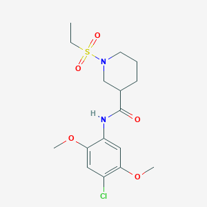 molecular formula C16H23ClN2O5S B5273425 N-(4-chloro-2,5-dimethoxyphenyl)-1-ethylsulfonylpiperidine-3-carboxamide 