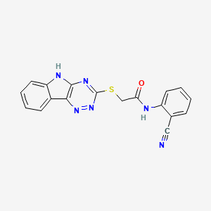 molecular formula C18H12N6OS B5273430 N-(2-cyanophenyl)-2-(5H-[1,2,4]triazino[5,6-b]indol-3-ylsulfanyl)acetamide 