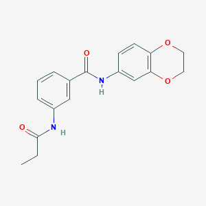 molecular formula C18H18N2O4 B5273481 N-(2,3-dihydro-1,4-benzodioxin-6-yl)-3-(propanoylamino)benzamide 