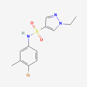 molecular formula C12H14BrN3O2S B5273494 N-(4-bromo-3-methylphenyl)-1-ethyl-1H-pyrazole-4-sulfonamide 
