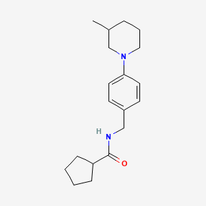 molecular formula C19H28N2O B5273600 N-[4-(3-methyl-1-piperidinyl)benzyl]cyclopentanecarboxamide 