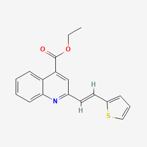 molecular formula C18H15NO2S B5273775 ethyl 2-[(E)-2-thiophen-2-ylethenyl]quinoline-4-carboxylate 