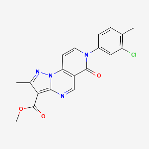 molecular formula C19H15ClN4O3 B5273855 methyl 7-(3-chloro-4-methylphenyl)-2-methyl-6-oxo-6,7-dihydropyrazolo[1,5-a]pyrido[3,4-e]pyrimidine-3-carboxylate 