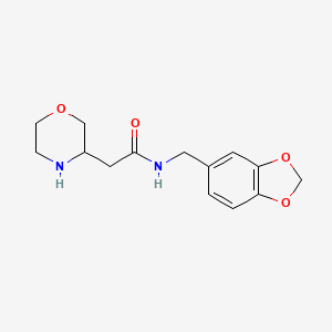 molecular formula C14H18N2O4 B5273879 N-(1,3-benzodioxol-5-ylmethyl)-2-(3-morpholinyl)acetamide hydrochloride 