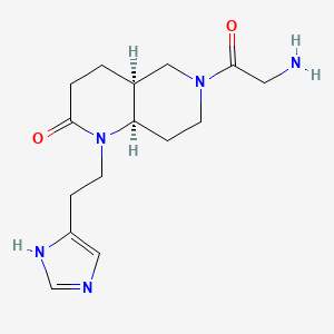 molecular formula C15H23N5O2 B5273932 rel-(4aS,8aR)-6-glycyl-1-[2-(1H-imidazol-4-yl)ethyl]octahydro-1,6-naphthyridin-2(1H)-one dihydrochloride 