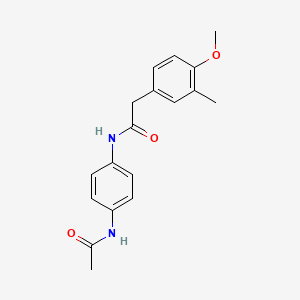 molecular formula C18H20N2O3 B5273943 N-[4-(acetylamino)phenyl]-2-(4-methoxy-3-methylphenyl)acetamide 