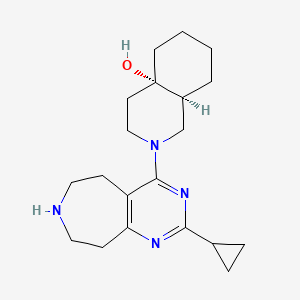 molecular formula C20H30N4O B5274043 rel-(4aS,8aS)-2-(2-cyclopropyl-6,7,8,9-tetrahydro-5H-pyrimido[4,5-d]azepin-4-yl)octahydro-4a(2H)-isoquinolinol dihydrochloride 
