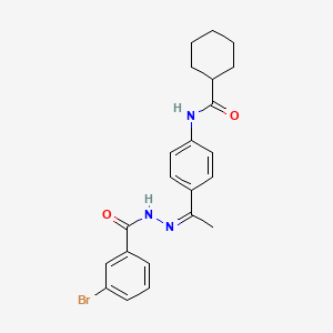 molecular formula C22H24BrN3O2 B5274086 N-{4-[N-(3-bromobenzoyl)ethanehydrazonoyl]phenyl}cyclohexanecarboxamide 