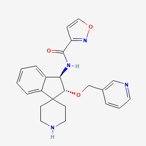 molecular formula C23H24N4O3 B5274115 N-[(1R,2R)-2-(pyridin-3-ylmethoxy)spiro[1,2-dihydroindene-3,4'-piperidine]-1-yl]-1,2-oxazole-3-carboxamide 