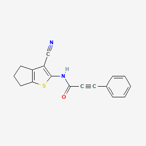 molecular formula C17H12N2OS B5274153 N-{3-CYANO-4H5H6H-CYCLOPENTA[B]THIOPHEN-2-YL}-3-PHENYLPROP-2-YNAMIDE 
