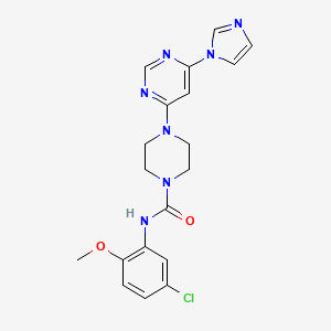 molecular formula C19H20ClN7O2 B5274426 N-(5-chloro-2-methoxyphenyl)-4-[6-(1H-imidazol-1-yl)-4-pyrimidinyl]-1-piperazinecarboxamide 
