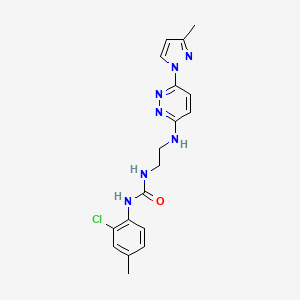molecular formula C18H20ClN7O B5274505 N-(2-chloro-4-methylphenyl)-N'-(2-{[6-(3-methyl-1H-pyrazol-1-yl)-3-pyridazinyl]amino}ethyl)urea 