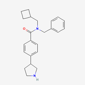 molecular formula C23H28N2O B5274560 N-benzyl-N-(cyclobutylmethyl)-4-(3-pyrrolidinyl)benzamide hydrochloride 